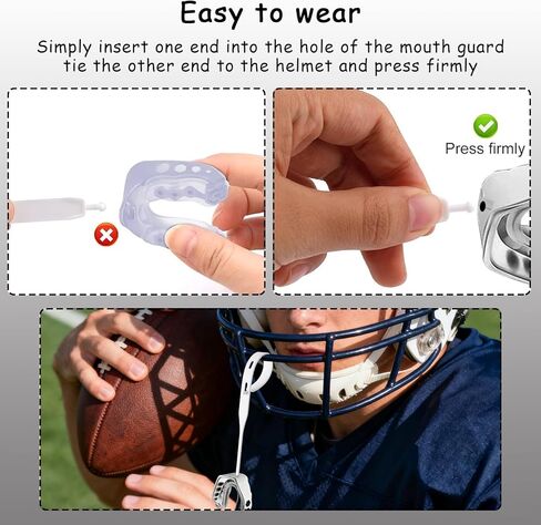 Mouth Guard Straps - 4 PCS Universal Replacement Tethers for Football, Rugby, Hockey & Basketball,Rugby-MouthGuard Strap, Football Mouth Guard Tether Sports Mouthpiece Accessories for Teens & Adults in Saudi Arabia