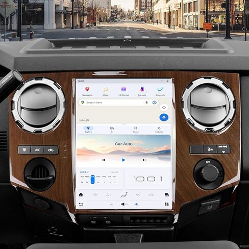 Car Radio Stereo for Ford F250 F350 2009-2012 F450 F650 2009-2016, 12.1 inch 2K IPS Touchscreen Wireless CarPlay Android Auto Upgraded with Qualcomm Android13 DSP Tesla Style Head Unit Navigation in Kuwait