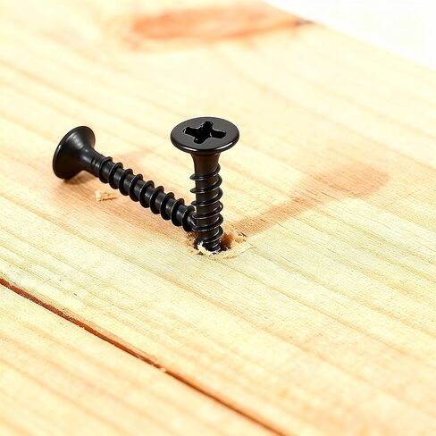 مجموعة متنوعة من البراغي الخشبية 105 قطعة، مجموعة براغي متنوعة للجدران الجافة عالية الصلابة، 6 مقاسات، محرك فيليبس، براغي سوداء صغيرة وطويلة للخشب (2 بوصة، 1-1/2 بوصة، 1-1/4 بوصة، 1 بوصة، 3/4 بوصة، 1/2 بوصة) in Kuwait