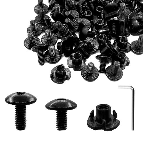 60 Pcs Black 3 Prong T-Nuts Gun Holster Screw Kits #8-32 x 5/16" & 3/8" for Safari Land QLS System/Holster, Kydex, Leather Gun Holsters & Knife Sheaths, Wood in Kuwait