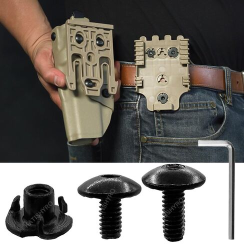 60 Pcs Black 3 Prong T-Nuts Gun Holster Screw Kits #8-32 x 5/16" & 3/8" for Safari Land QLS System/Holster, Kydex, Leather Gun Holsters & Knife Sheaths, Wood in Kuwait