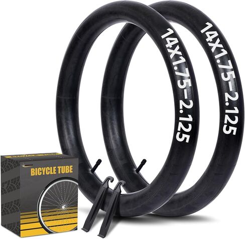 2 حزمة أنبوب دراجة 14 بوصة AV32mm Schrader Valve، أنبوب داخلي للدراجة مع رافعتين للإطارات تناسب 14 × 1.75/1.9/1.95/2.0/2.1/2.125، أنبوب داخلي مطاطي بوتيل للأطفال/الجبل/دراجة MTB in Kuwait
