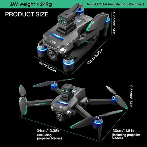 Drones with Camera for Adults 4K, GPS UHD Drone, 5G Remote Controller with Screen, One Key Return, Dual Camere, 3rd Gear Speed, Optical Flow Mode and Obstacle Avoidance, Drone for Beginners (Black) in Kuwait