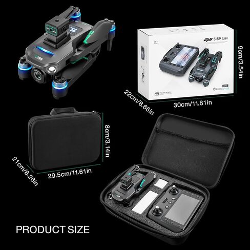 Drones with Camera for Adults 4K, GPS UHD Drone, 5G Remote Controller with Screen, One Key Return, Dual Camere, 3rd Gear Speed, Optical Flow Mode and Obstacle Avoidance, Drone for Beginners (Black) in Kuwait