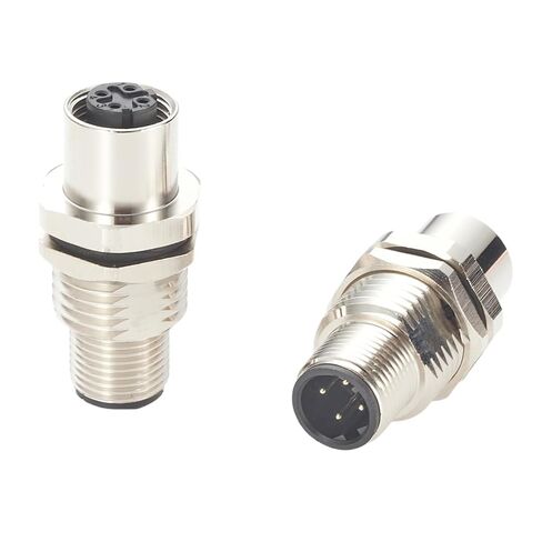 Profinet M12 D-Code 4 دبوس ذكر إلى أنثى موصل تغذية الحاجز Cat5 إيثرنت IP67 محمي جدار تمرير من خلال لوحة جبل موصل دائري لمستشعر EtherCAT Fieldbus PLC (2 قطعة) in Kuwait