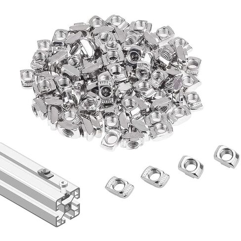 100 Pcs 4040 Series M8 T Slot Nut Hammer Head Fastener, Nickel Plated Carbon Steel Nut for Aluminum Profile in Saudi Arabia