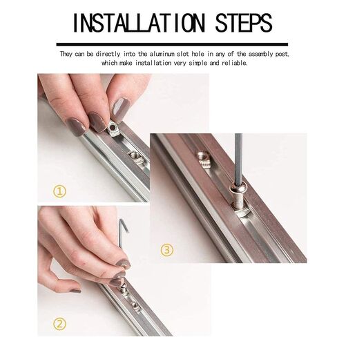 100 Pcs 4040 Series M8 T Slot Nut Hammer Head Fastener, Nickel Plated Carbon Steel Nut for Aluminum Profile in Saudi Arabia