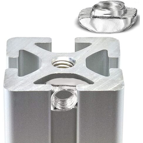100 Pcs 4040 Series M8 T Slot Nut Hammer Head Fastener, Nickel Plated Carbon Steel Nut for Aluminum Profile in Saudi Arabia