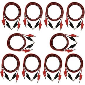 10 مجموعات من مجموعات الرصاص لاختبار الموز إلى الموز، بطول 3 أقدام، كابلات حمراء وسوداء من RSR Electronics in Kuwait