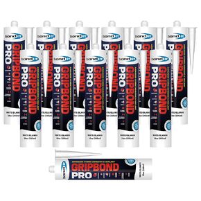 Bond It Gripbond PRO، مانع تسرب ولاصق هجين متطور، مركب ربط مرن مقاوم للماء قابل للطلاء، خالٍ من المذيبات غير قابل للانكماش، إصلاح داخلي/خارجي متعدد الأسطح، 10 أونصة، أبيض in Kuwait