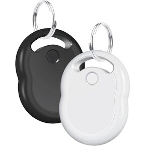 علامات تعقب الهواء - 4 عبوات، متعقب بلوتوث مع Apple Find My APP (iOS فقط)، بطاقة ذكية مع صوت 70 ديسيبل، مكتشف العناصر للأمتعة، المفتاح، حقيبة السفر، حقيبة الظهر، بطارية قابلة للاستبدال، أبيض in Kuwait