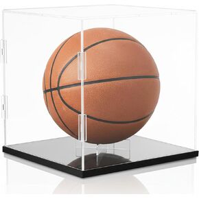 Basketball Display Case Full Size – Clear Acrylic Basketball Display Box with UV Protection & Black Base for Autographed Basketball Memorabilia Collectibles in Saudi Arabia
