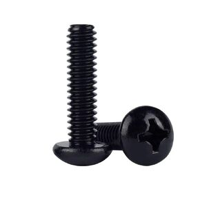 #8-32 x 3/8" (1/4" to 2" Available) Pan Head Machine Screws Black, Phillips Drive, 304 Stainless Steel 18-8, Full Thread, 50 PCS in Kuwait