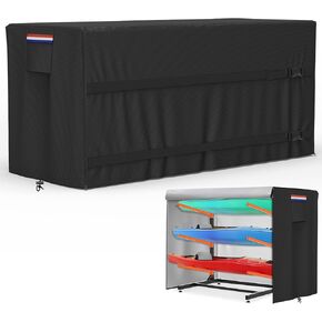 Kayak Rack Cover 12.1'L x 3'W x 4.6'H Black Comprehensive Protection, Suitable for 2-4 Levels Freestanding Kayak Racks, for Garage/Outdoor, Durable & Tear-Resistant in Kuwait