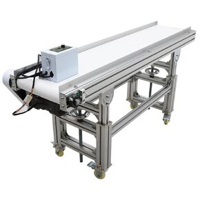 Flat Belt Conveyor Electric Conveyor Systems Machine Speed Adjustable Aluminium Alloy Frames 59×7.9inch White PVC Belt 110V 120W in Kuwait