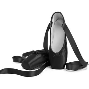 Girls Ballet Shoes Satin Pointe Shoes with Ribbon Professional Ballet Flats Dance Slippers for Little Kid/Big Kid in Saudi Arabia