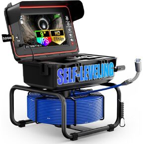 مجموعة كاميرا فحص الصرف الصحي والصرف الصحي الاحترافية بطول 100 قدم من OKK - تتميز بشاشة IPS مقاس 9 بوصات - رأس كاميرا ذاتية التسوية بدقة 1080 بكسل عالية الدقة IP68 مقاومة للماء، مسجل فيديو رقمي مدمج مع بطاقة 32 جيجابايت، وبطارية 5100 مللي أمبير في الساعة  in Kuwait