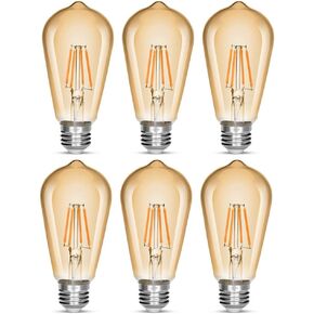 NOTOC LED Edison Bulb 4W,Antique 40W Vintage Edison Bulb,E26 Light Bulb Non Dimmable Led Bulb 450 Lumens 2300K Amber Warm,Pack of 3 in Kuwait