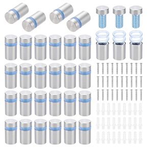 100 قطعة من مسامير التثبيت المصنوعة من الفولاذ المقاوم للصدأ، 1/2 × 3/4 بوصة مثبتة على الحائط، طقم براغي تثبيت للإشارة لحامل اللافتة الزجاجية، إطار الصورة المعلق، اللوحة الأم الإعلانية in Kuwait