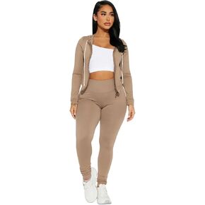 Two Piece Workout sets for Women Zip-Up Hoodie Jacket and Jogger Pants Sets Sexy Tracksuit Set 2026 in Saudi Arabia