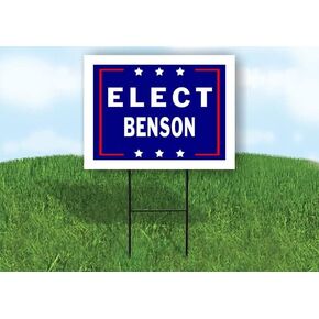 ELECT BENSON - Single Sided Yard Sign Road Sign with Stand - Driveway Signs for Street, Lawn, Block, House, Real Estate - Yard Signs, Custom Sign, Personalized Signage - 18" x 24" in Kuwait
