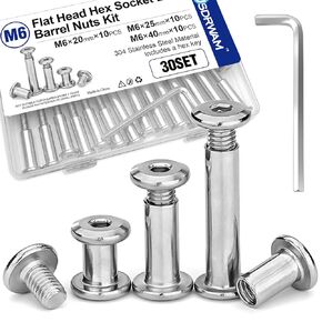 40 Sets M6 × 40 mm Barrel Nuts and Bolts, Hex Socket Binding Screws for Furniture, Cabinets, and Cribs Assembly in Kuwait
