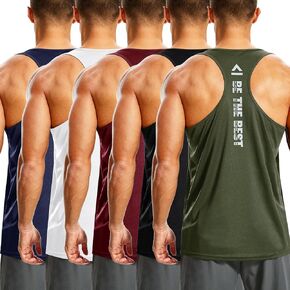 قمصان رجالية مكونة من 5 قطع جافة مناسبة للعضلات على شكل حرف Y من الخلف، قمصان شبكية قابلة للتنفس للتمرين في صالة الألعاب الرياضية، قمصان بدون أكمام للتدريب in Kuwait