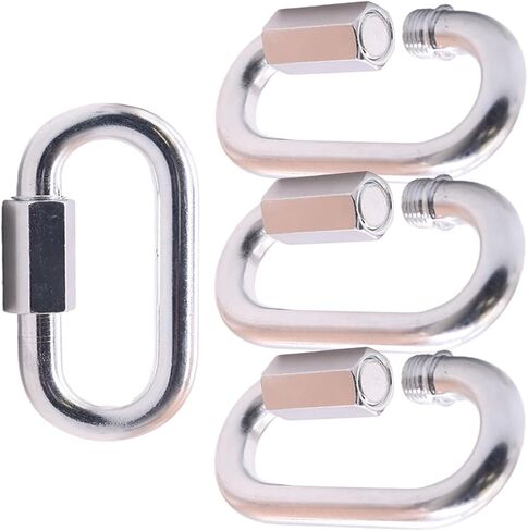 BoxerTool Steel Chain Quick Links 1/2" (4 Pack) - Chain Connector, Screw Carabiner, Threaded Quick Link Connector, Heavy Duty Steel Grade in Saudi Arabia