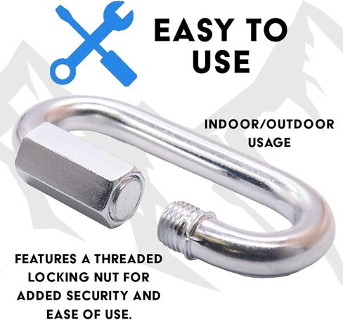 BoxerTool Steel Chain Quick Links 1/2" (4 Pack) - Chain Connector, Screw Carabiner, Threaded Quick Link Connector, Heavy Duty Steel Grade in Saudi Arabia