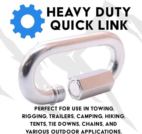 BoxerTool Steel Chain Quick Links 1/2" (4 Pack) - Chain Connector, Screw Carabiner, Threaded Quick Link Connector, Heavy Duty Steel Grade in Saudi Arabia