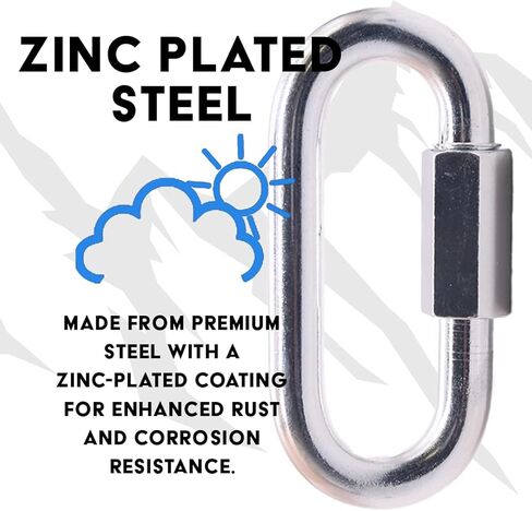 BoxerTool Steel Chain Quick Links 1/2" (4 Pack) - Chain Connector, Screw Carabiner, Threaded Quick Link Connector, Heavy Duty Steel Grade in Saudi Arabia
