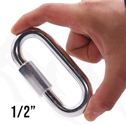 BoxerTool Steel Chain Quick Links 1/2" (4 Pack) - Chain Connector, Screw Carabiner, Threaded Quick Link Connector, Heavy Duty Steel Grade in Saudi Arabia