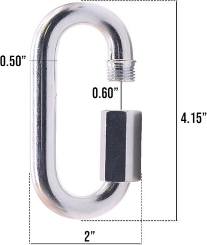 BoxerTool Steel Chain Quick Links 1/2" (4 Pack) - Chain Connector, Screw Carabiner, Threaded Quick Link Connector, Heavy Duty Steel Grade in Saudi Arabia