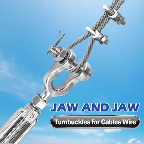 1/4 Turnbuckle Heavy Duty 304 Stainless Steel Turnbuckle Tensioner, 1600 lbs Working Load Limit, Jaw and Jaw Turnbuckles for Cables Wire Shade Sail Deck Ground Anchor in Saudi Arabia