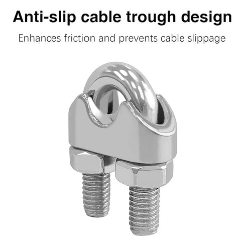 50 قطعة 1/4 بوصة مشابك حبل أسلاك الفولاذ المقاوم للصدأ مشابك كابلات شديدة التحمل للتزوير والبناء والتطبيقات البحرية in Kuwait