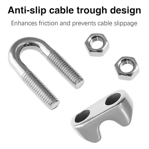 50 قطعة 1/4 بوصة مشابك حبل أسلاك الفولاذ المقاوم للصدأ مشابك كابلات شديدة التحمل للتزوير والبناء والتطبيقات البحرية in Kuwait