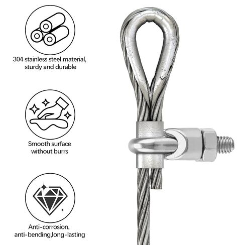 50 قطعة 1/4 بوصة مشابك حبل أسلاك الفولاذ المقاوم للصدأ مشابك كابلات شديدة التحمل للتزوير والبناء والتطبيقات البحرية in Kuwait