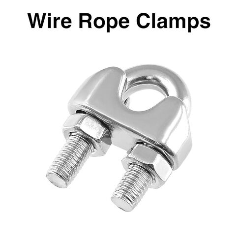 50 قطعة 1/4 بوصة مشابك حبل أسلاك الفولاذ المقاوم للصدأ مشابك كابلات شديدة التحمل للتزوير والبناء والتطبيقات البحرية in Kuwait