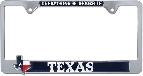 Elektroplate Lonestar State Texas Texan Texan Flag Crome All-Metal Size Size 3D Lucker Frame حامل علامة للسيارات/سيارات الدفع الرباعي/الشاحنات ملحق السيارات المقاومة للطقس in Kuwait