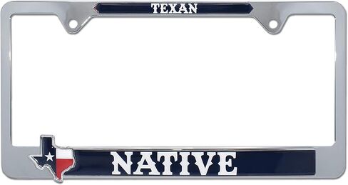 Elektroplate Lonestar State Texas Texan Texan Flag Crome All-Metal Size Size 3D Lucker Frame حامل علامة للسيارات/سيارات الدفع الرباعي/الشاحنات ملحق السيارات المقاومة للطقس in Kuwait