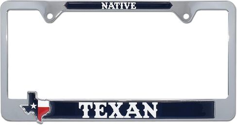 Elektroplate Lonestar State Texas Texan Texan Flag Crome All-Metal Size Size 3D Lucker Frame حامل علامة للسيارات/سيارات الدفع الرباعي/الشاحنات ملحق السيارات المقاومة للطقس in Kuwait