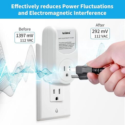 فلاتر الكهرباء المتسخة من بريديا، تقلل الضوضاء عالية التردد التي تسببها الأجهزة الإلكترونية من أجل مصدر طاقة مستقر ونظيف لك، وتطيل عمر جهازك الكهربائي، أبيض in Kuwait