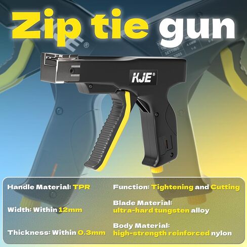 مسدس ربط كابل من الفولاذ المقاوم للصدأ من KJE، مجموعة أدوات ربط بسحاب مع 160 قطعة من روابط الرمز البريدي المعدنية لتثبيت وقطع روابط الكابلات المعدنية، مثالية لسياج ربط السلسلة، سياج خارجي، سياج الكلاب، سلك الدجاج in Kuwait