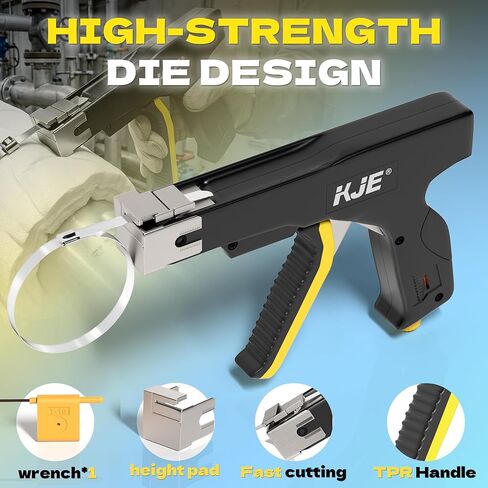 مسدس ربط كابل من الفولاذ المقاوم للصدأ من KJE، مجموعة أدوات ربط بسحاب مع 160 قطعة من روابط الرمز البريدي المعدنية لتثبيت وقطع روابط الكابلات المعدنية، مثالية لسياج ربط السلسلة، سياج خارجي، سياج الكلاب، سلك الدجاج in Kuwait