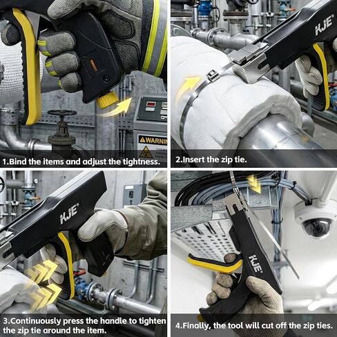 مسدس ربط كابل من الفولاذ المقاوم للصدأ من KJE، مجموعة أدوات ربط بسحاب مع 160 قطعة من روابط الرمز البريدي المعدنية لتثبيت وقطع روابط الكابلات المعدنية، مثالية لسياج ربط السلسلة، سياج خارجي، سياج الكلاب، سلك الدجاج in Kuwait