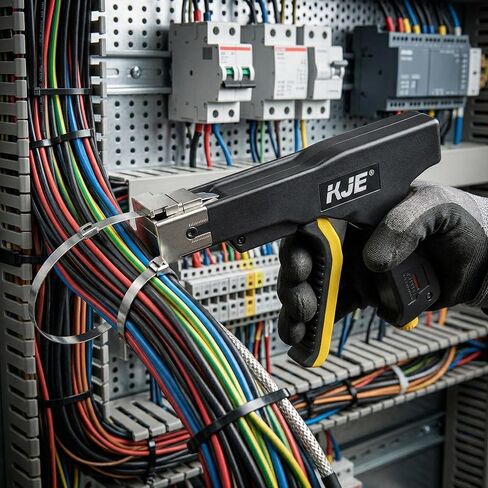 مسدس ربط كابل من الفولاذ المقاوم للصدأ من KJE، مجموعة أدوات ربط بسحاب مع 160 قطعة من روابط الرمز البريدي المعدنية لتثبيت وقطع روابط الكابلات المعدنية، مثالية لسياج ربط السلسلة، سياج خارجي، سياج الكلاب، سلك الدجاج in Kuwait