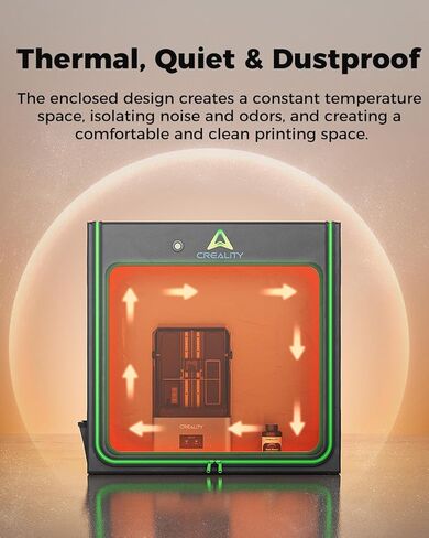 حاوية الطابعة ثلاثية الأبعاد الرسمية من الراتنج من Creality مع واجهة مروحة، غطاء طباعة ثلاثي الأبعاد بمساحة كبيرة جدًا 1000 × 500 × 1000 مم، درجة حرارة ثابتة مقاومة للغبار وعزل الضوضاء، متوافقة مع طابعة LCD ثلاثية الأبعاد بالأشعة فوق البنفسجية in Kuwait