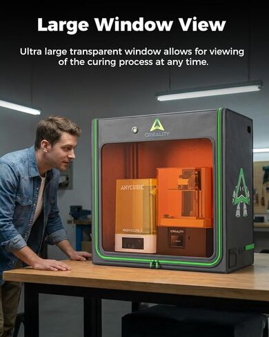 حاوية الطابعة ثلاثية الأبعاد الرسمية من الراتنج من Creality مع واجهة مروحة، غطاء طباعة ثلاثي الأبعاد بمساحة كبيرة جدًا 1000 × 500 × 1000 مم، درجة حرارة ثابتة مقاومة للغبار وعزل الضوضاء، متوافقة مع طابعة LCD ثلاثية الأبعاد بالأشعة فوق البنفسجية in Kuwait