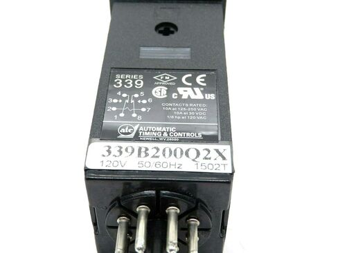 ATC 339B-200-Q-2-X Plug-in TDR قابل للتعديل، 6 نطاقات محددة للاتصال، 120 فولت تيار متردد، 50/60 هرتز، عند التأخير، وضع الفاصل الزمني، قياسي in Kuwait