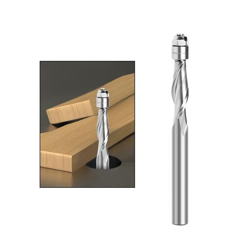 8mm Shank Flush Trim Solid Carbide Spiral Top Bearing CNC Router Bit UP-Cut End Mill Bit Face Woodworking Milling Cutter in Saudi Arabia